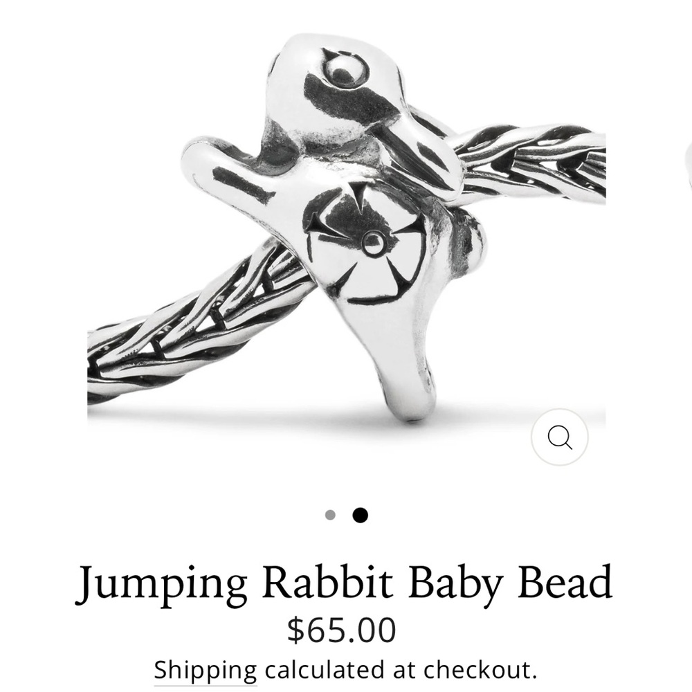 Silver Jumping Rabbit Baby Bead by Trollbeads
